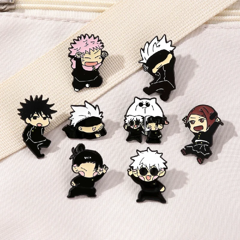 8pcs Itadori Yuji Enamel Pin Set Cartoon Character Brooch Creative Metal Badge Jewelry for Clothing Backpack Souvenir Gift
