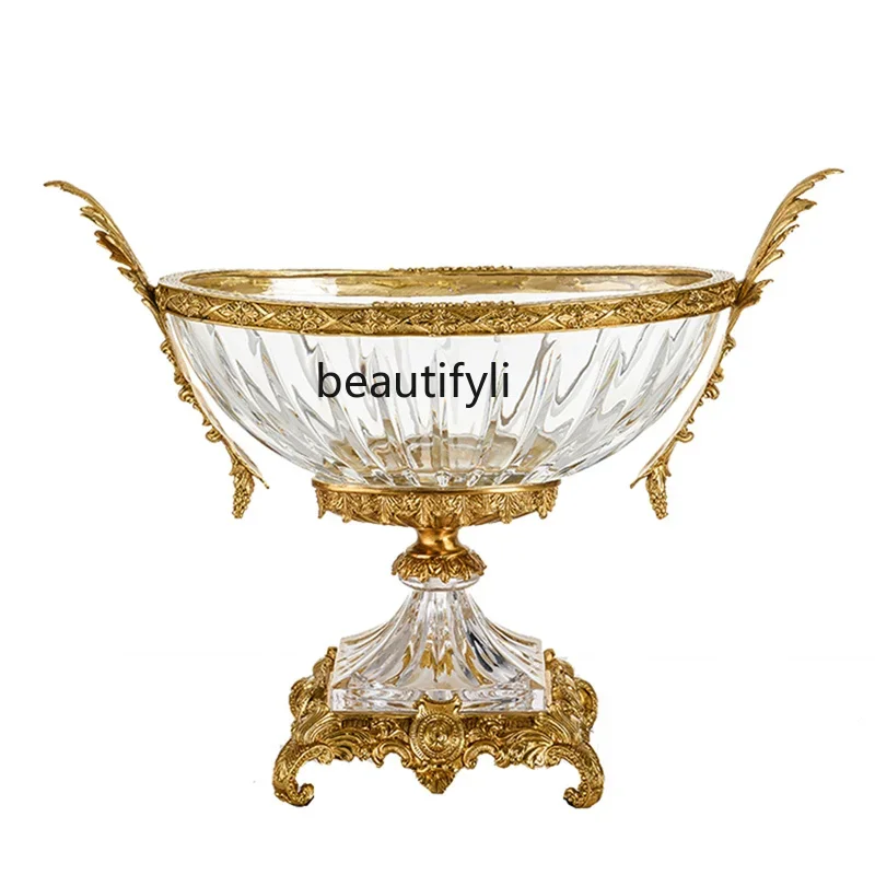 

American Villa Club Crystal Fruit Plate Crafts European Neo-Classical Luxury Decoration