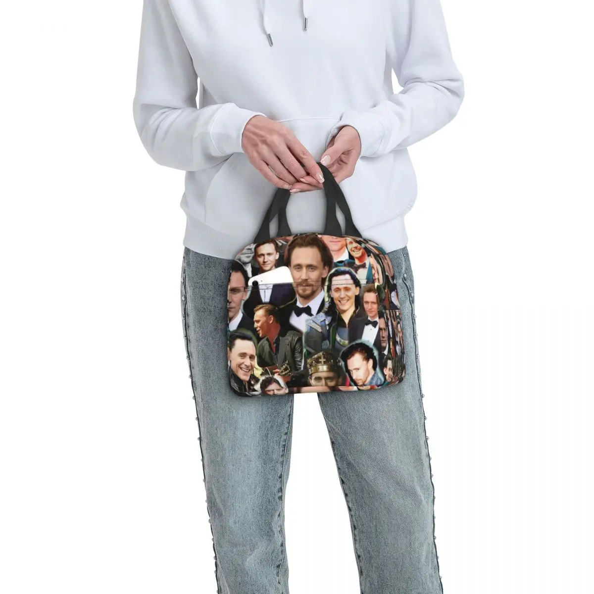 Tom Hiddleston Foto collage Lunch pakete Bento Box Lunch Tote auslaufs ichere Picknick taschen Kühler Thermo tasche für Studenten reisen