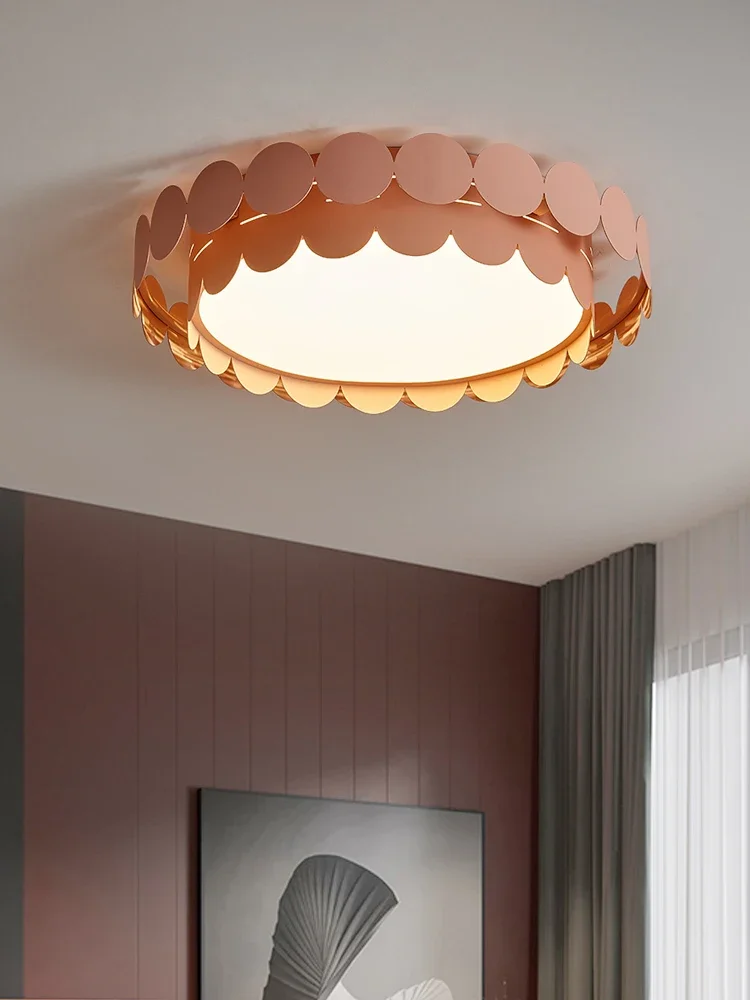 Nordic Bedroom Ceiling Light Pink Girl Princess Bedroom Warm Romantic Restauran…