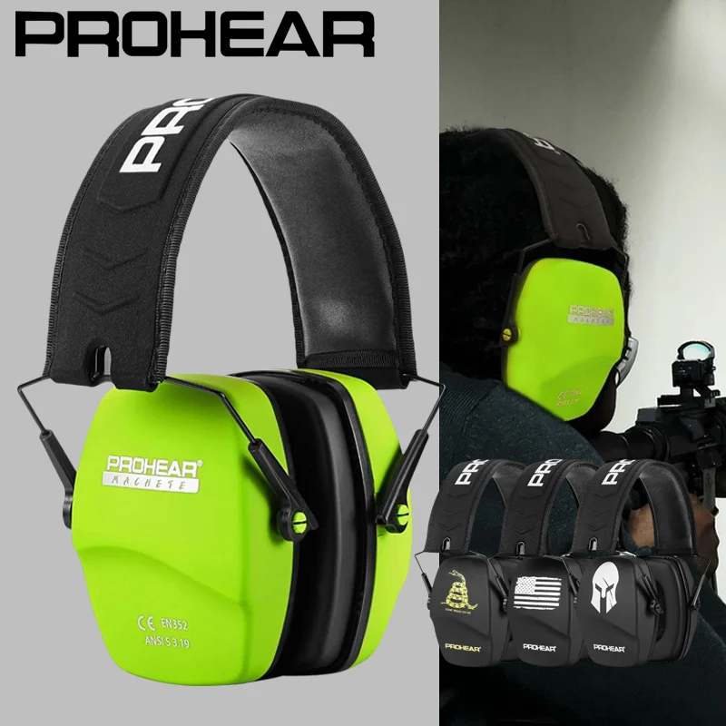 

PROHEAR 2 шт., легкие наушники для стрельбы, регулируемый диапазон, защита слуха, шумоподавление, защита ушей для охотничьего диапазона