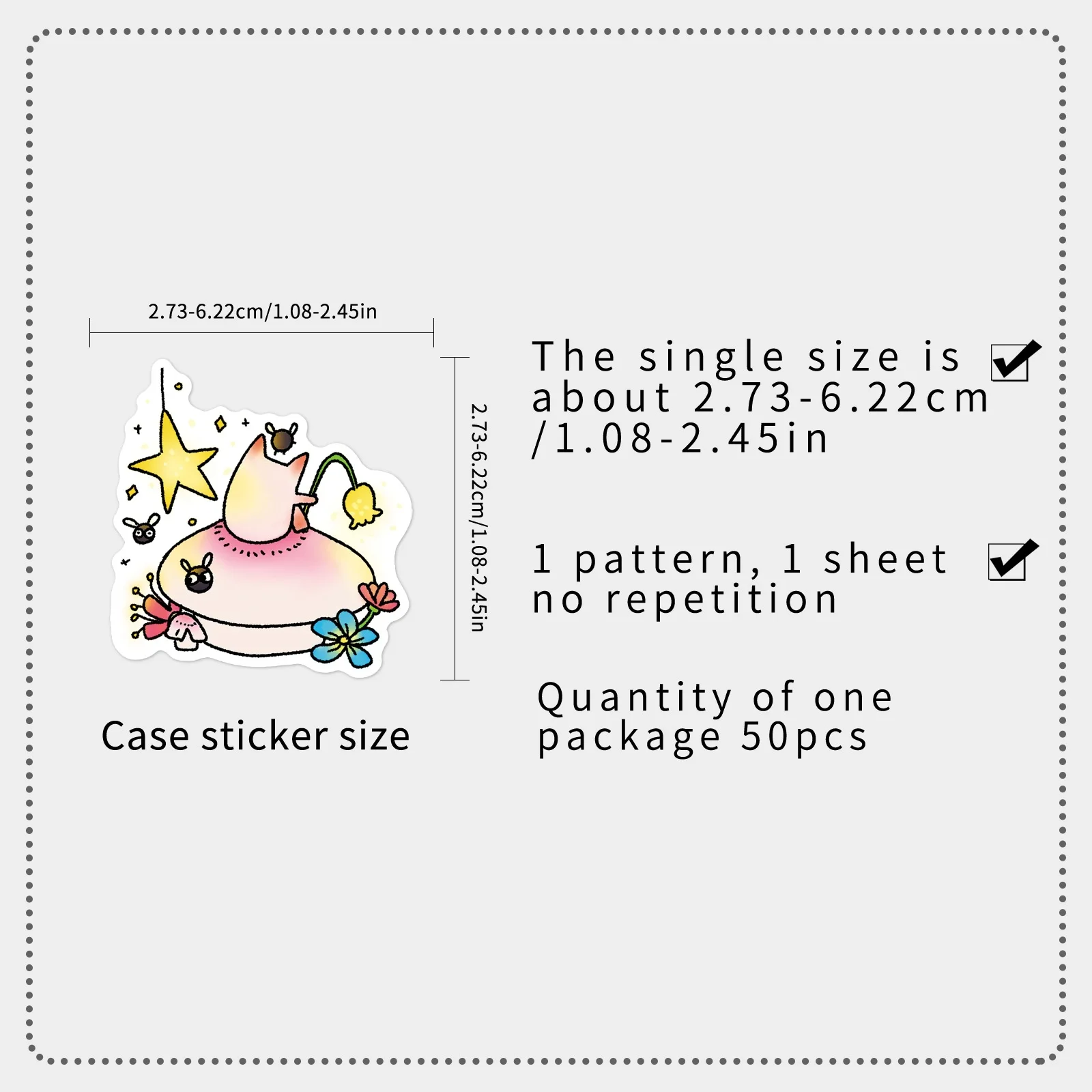 50pcs Hand-Drawn Cartoon Animals Plants Mushroom Forest Stickers Fairy Tale Waterproof Decals for Laptop Phone Journal Bottle