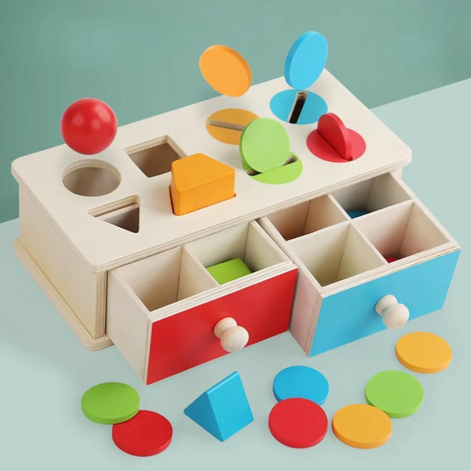 Montessori Toys Coin Ball Box Color Shape Sorting Matching Baby Toys Object