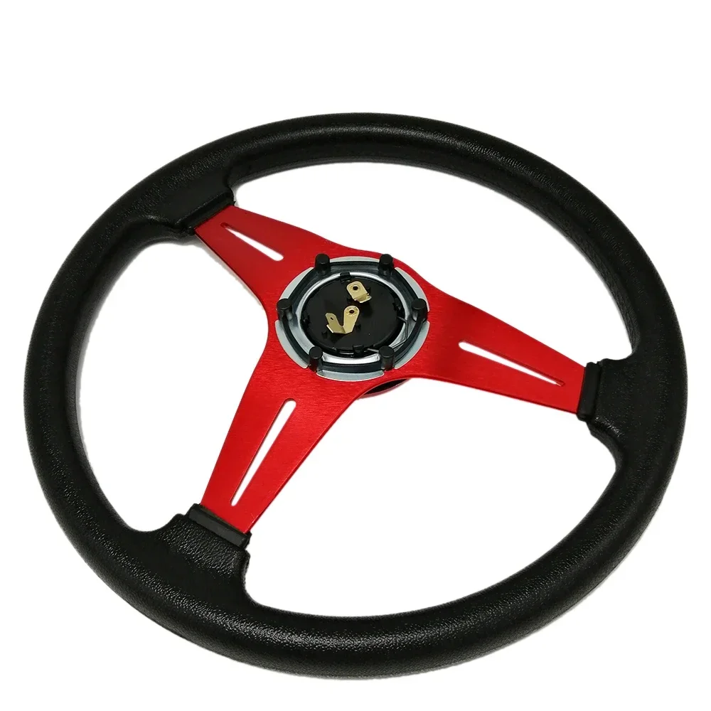 14 Inches Car Steering Wheel Universal 350mm Deep Dish Corn Racing Style Sport Steering Wheel Leather Auto Parts Modification