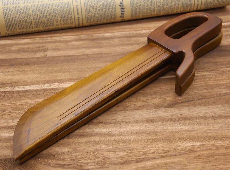 Unsharp Solid Wood Wing Chun Butterfly Double Dao Eight Slash Swords Kung Fu Training Performance Cos Stage Prop