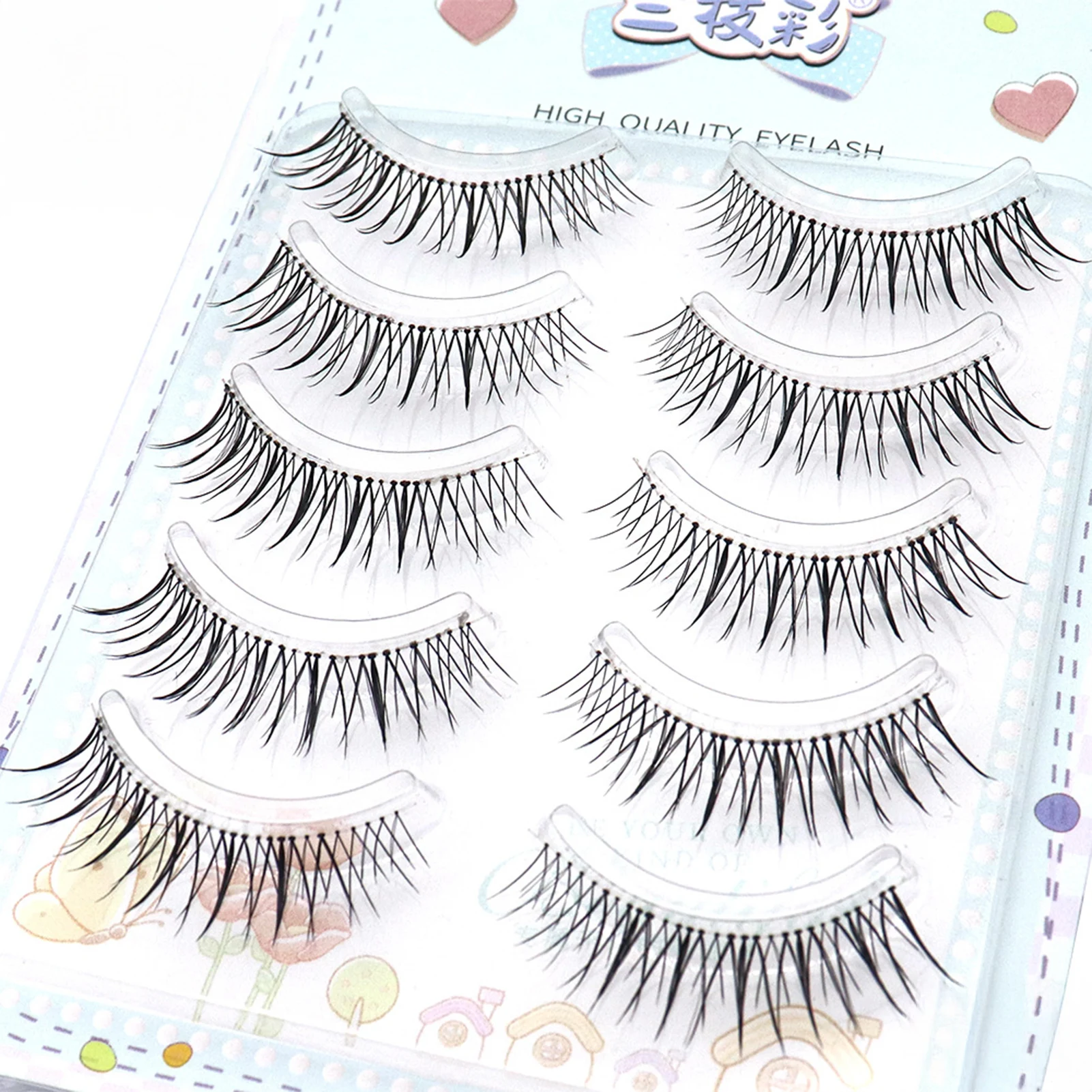Faux cils noirs en forme de U, bande complète, à la mode, style coréen, INS, pour beauté des yeux, Cosplay, maquillage DIY