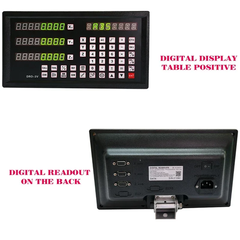 DRO-3V i 3 sztuki 50-800MM precyzyjny enkoder do frezarki EDM wytaczarka kratka linijka cyfrowy wyświetlacz