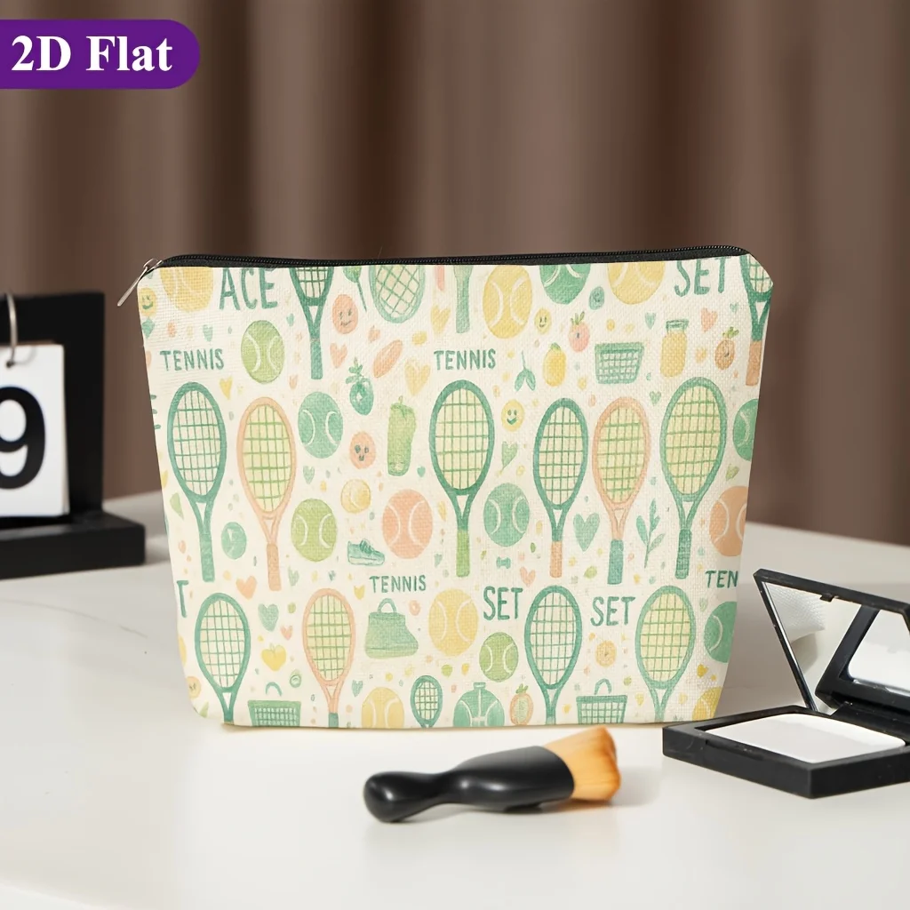 Cosmetic Bag Tennis Hand Drawn Pattern, Featuring Fun Designs Women's Makeup Bags Is for Storing Toiletries Storage Bags