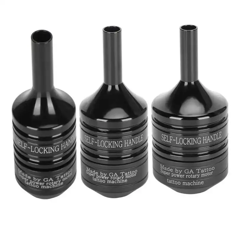 Agarre de tatuaje profesional de 25mm, 30mm y 35mm, máquina de aleación de aluminio antideslizante ajustable, agujas de cartucho, suministros de mango de tatuaje