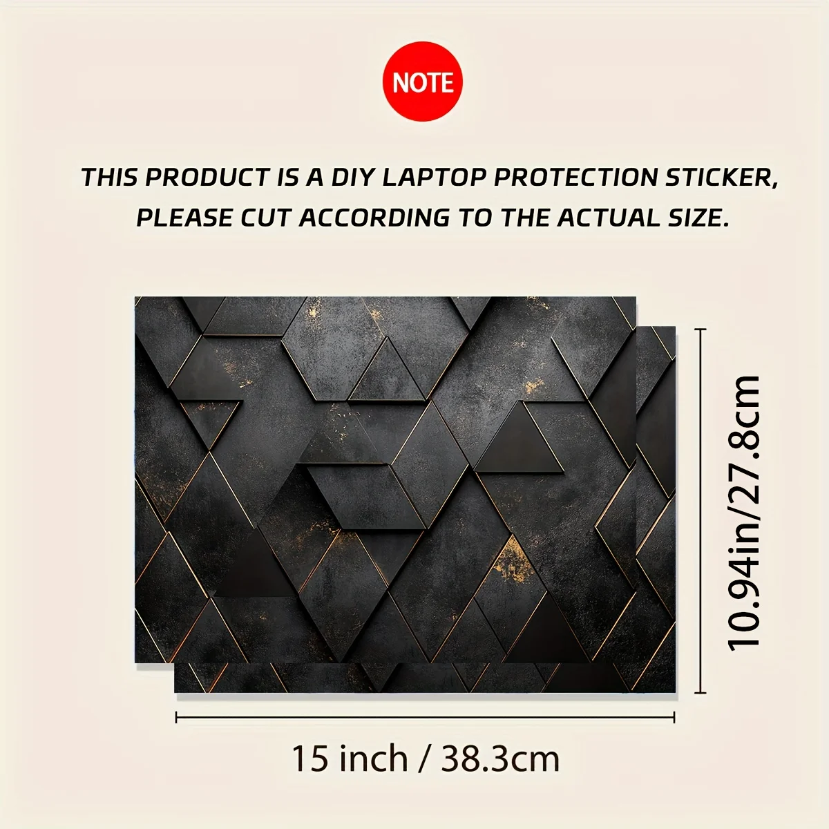 2-Pack Marble Textured Laptop Art Decal Case, Non-Reusable, Laptop Skin Sticker Decal Waterproof and Scratch Resistant