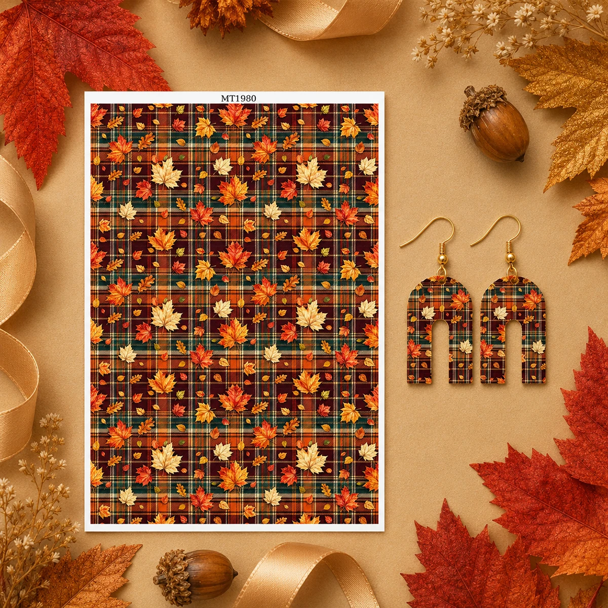 Merry Christmas Vintage Floral Polymer Clay Water Transfer Paper Water-Soluble Decals For DIY Earrings Jewelry Making Craft