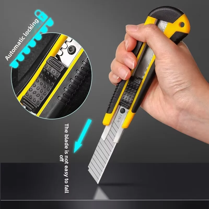 Professional Stainless Steel Utility Knife Large Wallpaper Cutter Sharp Durable Paper Cutter Thick Blade Express Box Opener