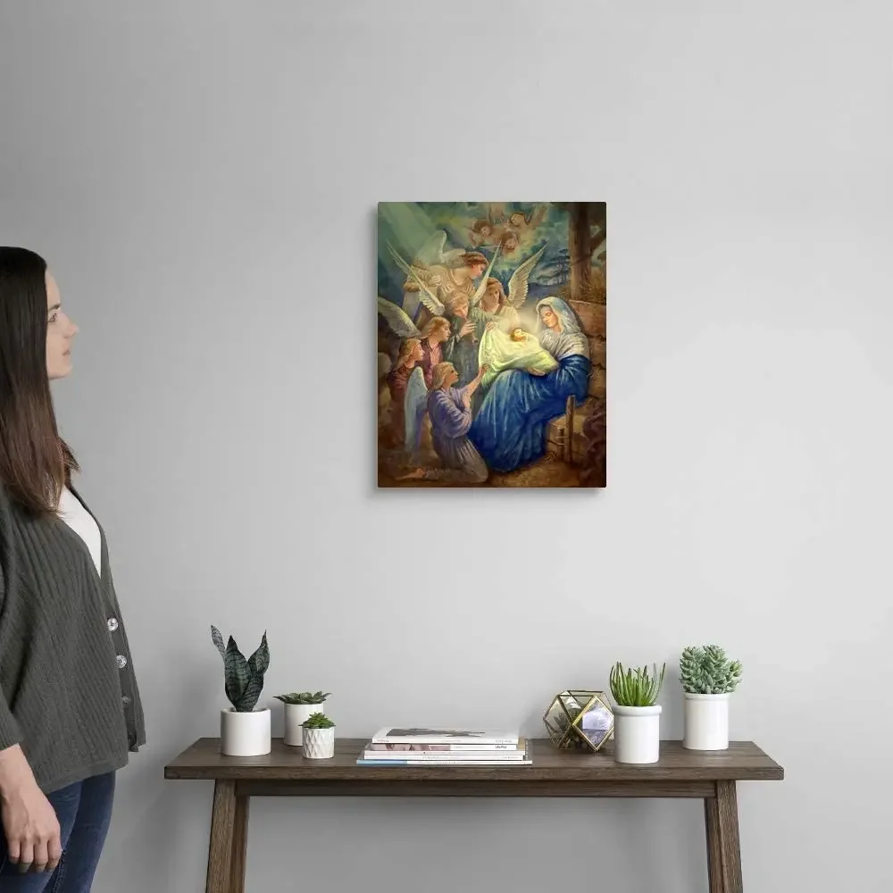 Mary And Newborn Jesus Canvas By Ho Me Lili Wall Art Print Artwork For Living Room Bedroom Dorm Decor