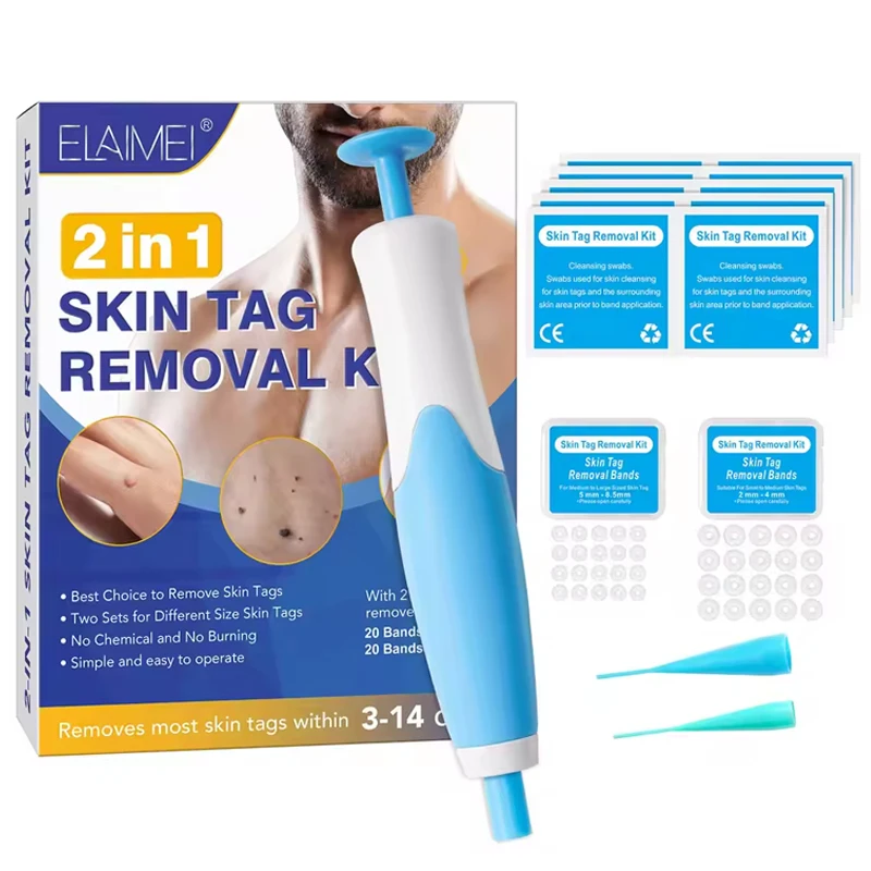 Kit de eliminación de verrugas y topo, herramientas de limpieza para el cuidado de la piel facial, tratamientos de puntos y verrugas corporales, indoloro, 2 en 1, belleza y salud