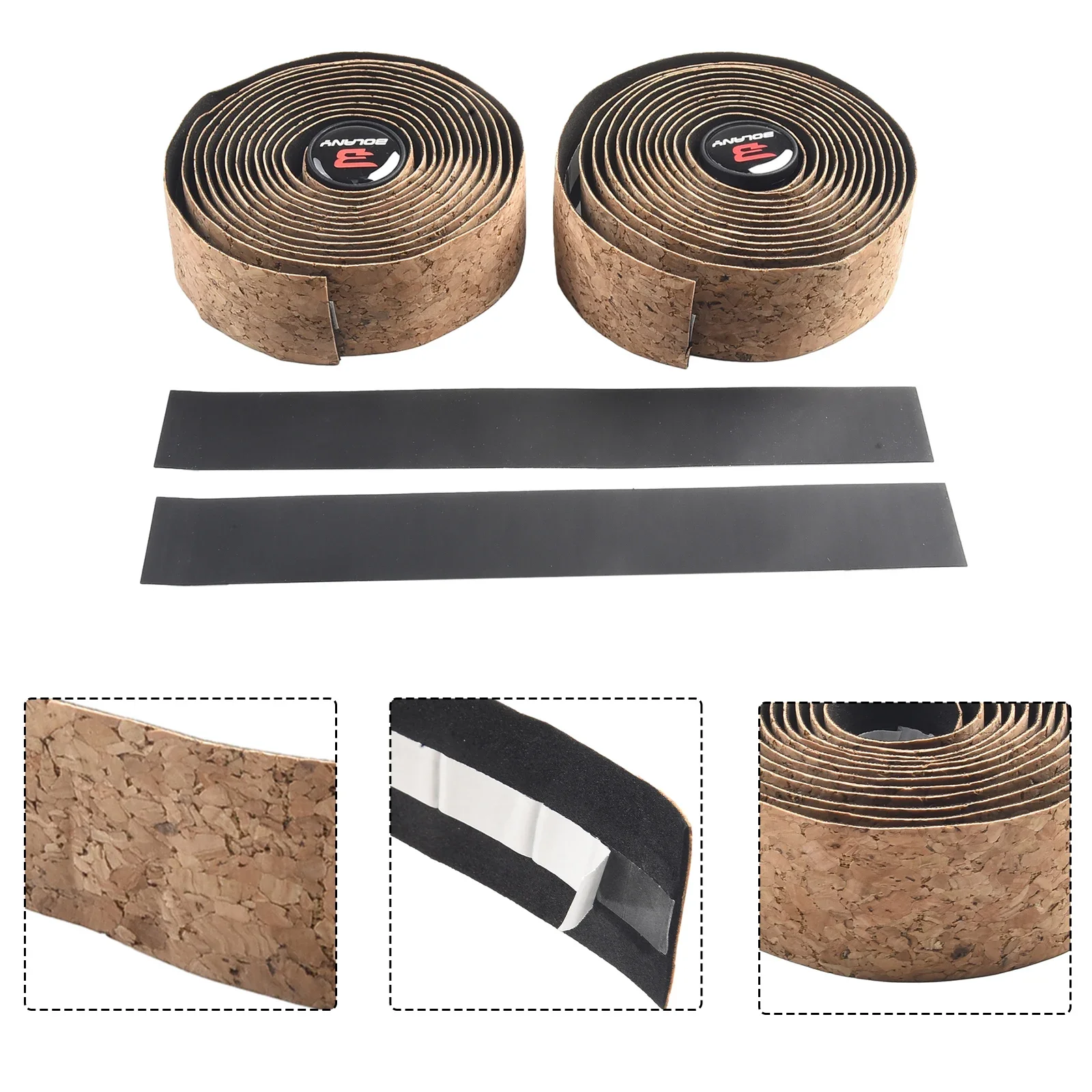 

PU + Wood Chip Texture Bicycle Parts Sawdust Grain Tape Handlebar Tape Natural Tan Brown Road Race Track Drop Bar Bike Non-Slip