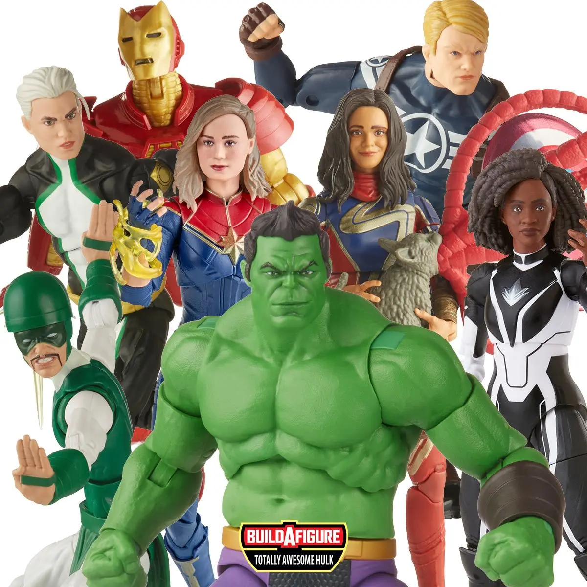 Figuras de acción de Marvel Legends, juguetes de Hulk, BAF Wave, The Marvel, Capitán Ms, Marvel, Karnak, Photon Commander, Rogers, Iron Man, 6"