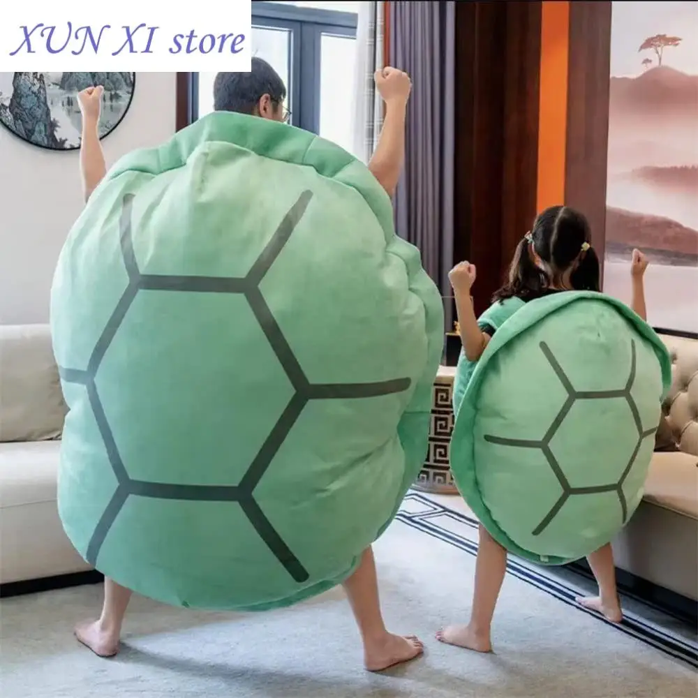 Funny Extra Large Wearable Turtle Shell Pillows Weighted Stuffed Animal Costume Plush Toy Funny Dress Up Gift for Kids Adults