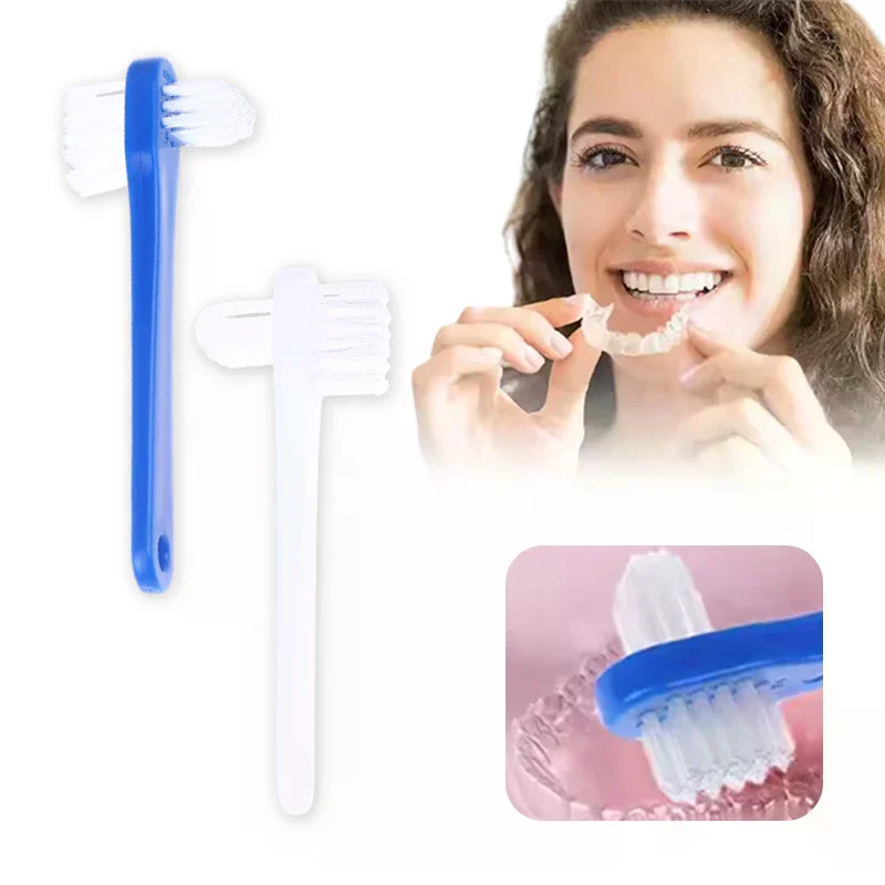 10Pcs Double Sided Denture Toothbrush Cleaning Brush Invisible Braces Retainer Descaling Brush For Men Women Oral Cleaning
