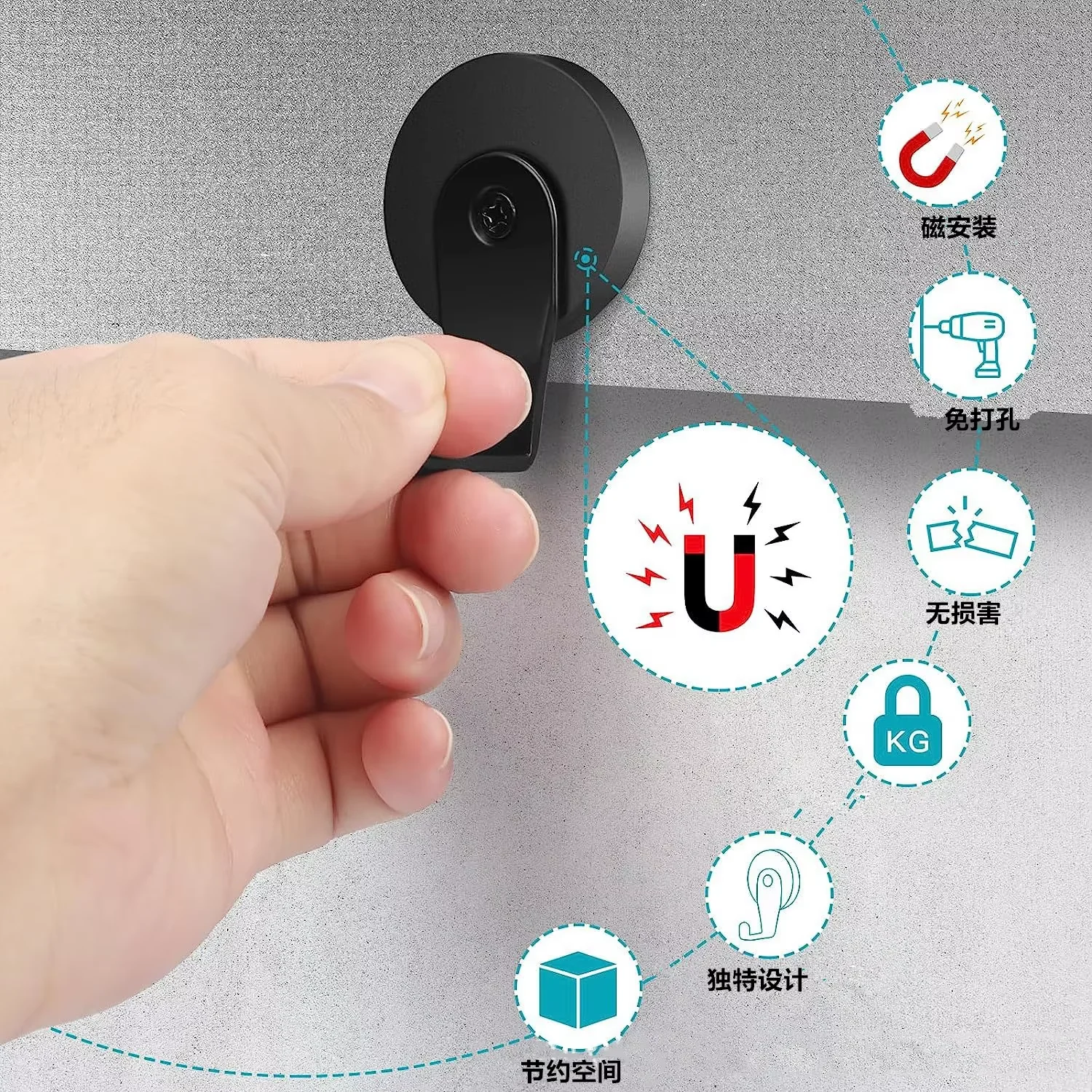 Heavy Duty Strong Magnetic Towel Hook Bathroom Kitchen Kitchen Utensil Hanger Fridge Front Hooks 1/2/4pcs