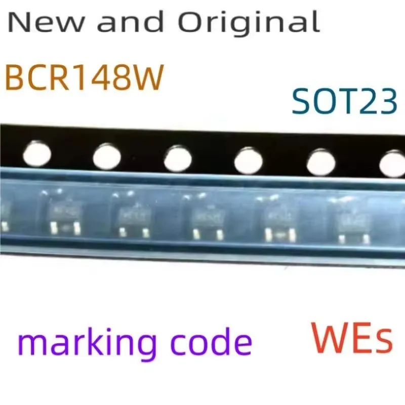 Bcr148W Sot323 50V 100Ma Npn Código de marcado de transistores digitales de silicio Wes