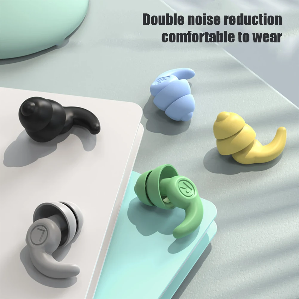 1 Pair Nano Silicone Sound Insulation Earplugs Noise Reduction Mute Sleeping Earplugs Soft Comfortable Reusable Earplugs