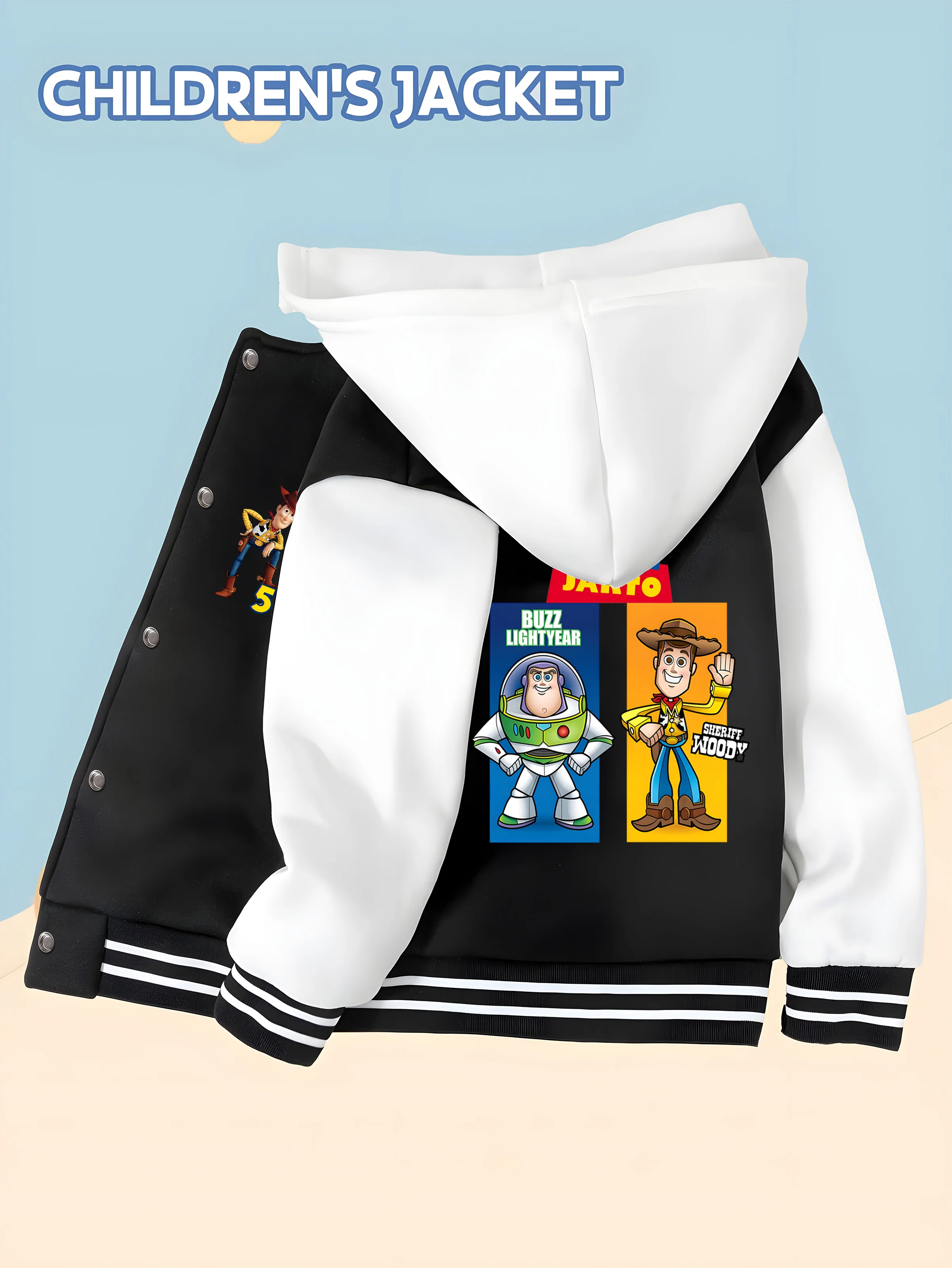 

MINISO Disney Monsters, Inc. Boys' Baseball Jacket - Double-sided Boys' cute print, comfortable fabric, perfect for going out