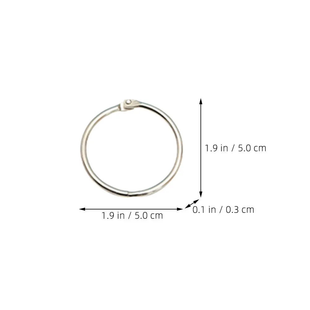 25pcs Metal Binder Rings Round Loose Leaf Ring Buckles For Diy Notebook Index Cards Scrapbook Key Ring Craft Office School
