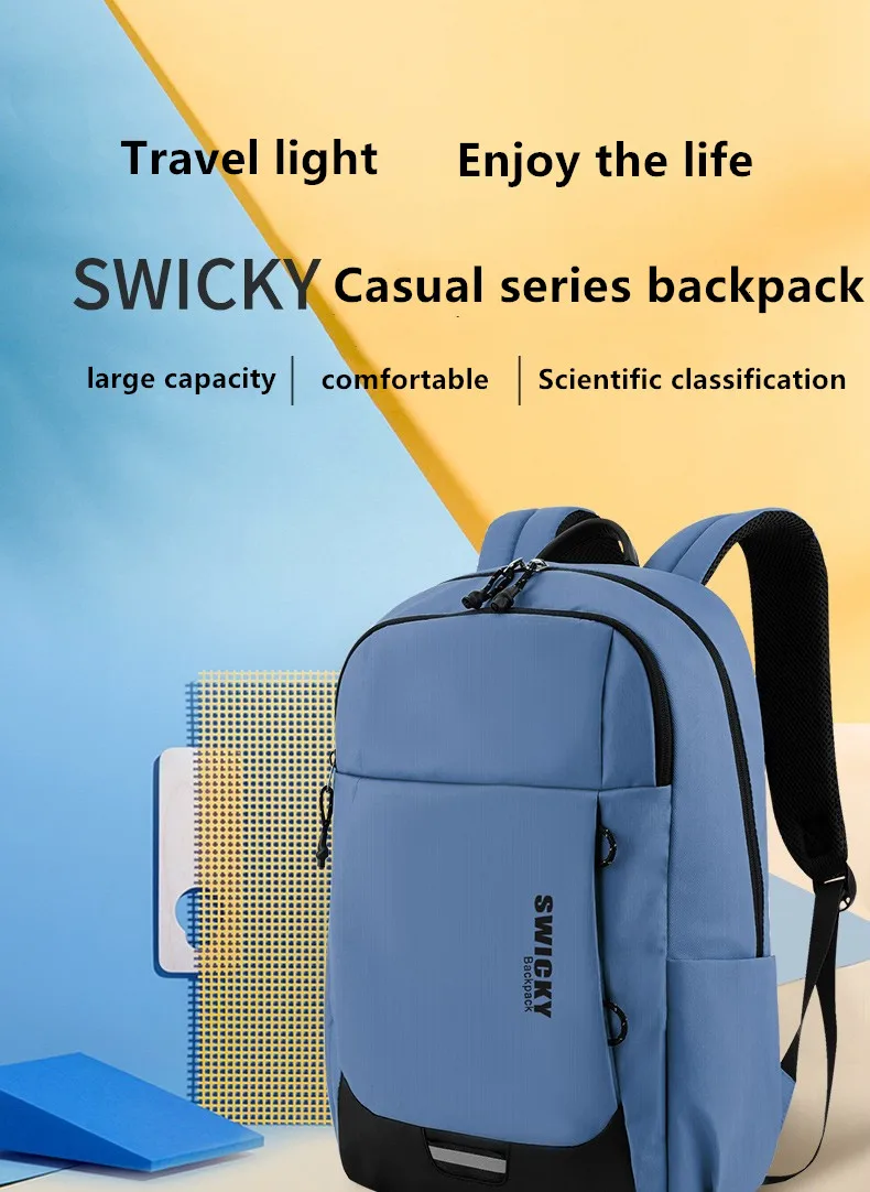 Imagem -05 - Swicky-leisure Sports Backpack para Homens e Mulheres Bolsa para Laptop Redução de Carga Masculino Feminino Júnior Estudante do Ensino Médio Viagem 156