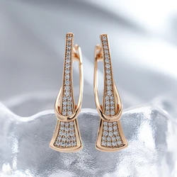 Luxury Curve Triangle Long Pendant Zircon Women's Earrings Personality English Buckle Party Daily Jewelry Girl Sexy Earrings