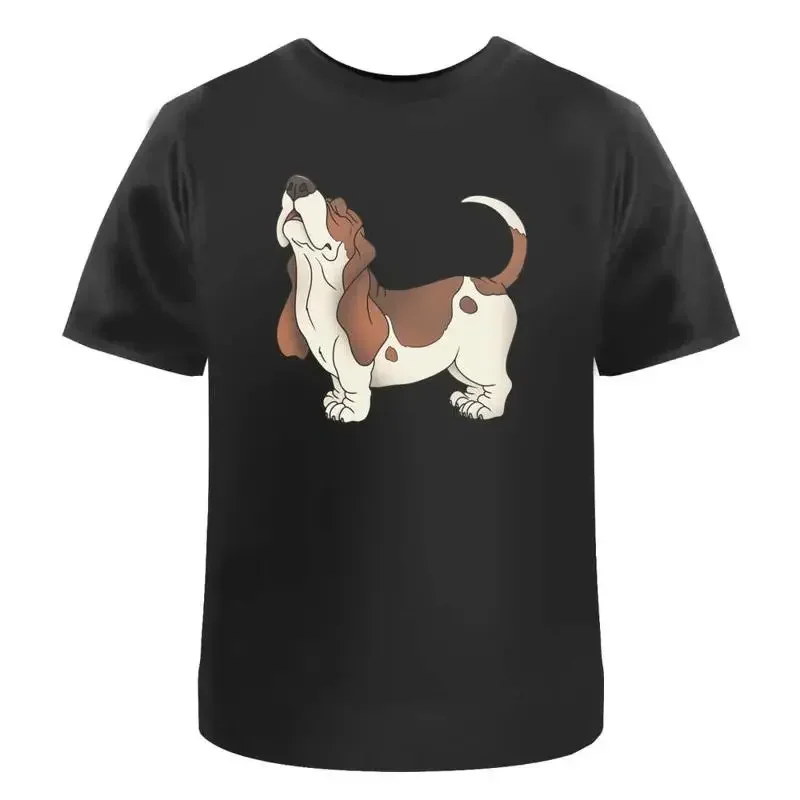 Basset Hound Howl' Cotton T Shirt Ta052669