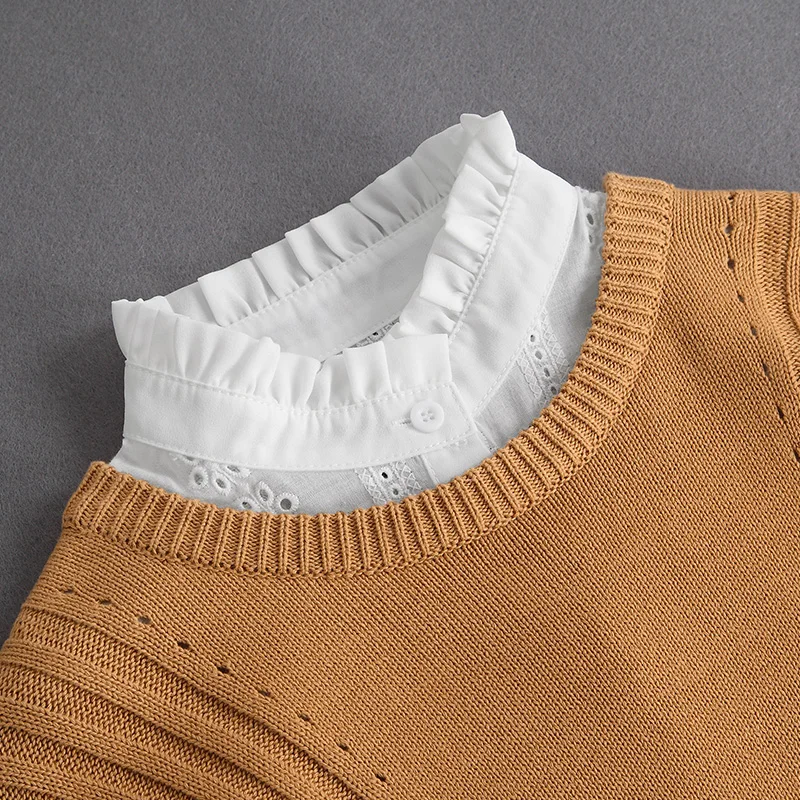 여성 스탠드/라펠 속이 빈 가짜 칼라 흰색 분리형 가짜 칼라 성인 옷깃 스웨터 블라우스 탑 이동식 가짜 칼라