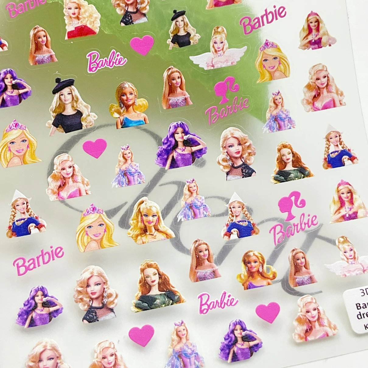 1 sheet Sweet Heart Barbie Nail Art Sweet Cool Millennium Spice Girl Princess Wind sticker nail back adhesive stickers