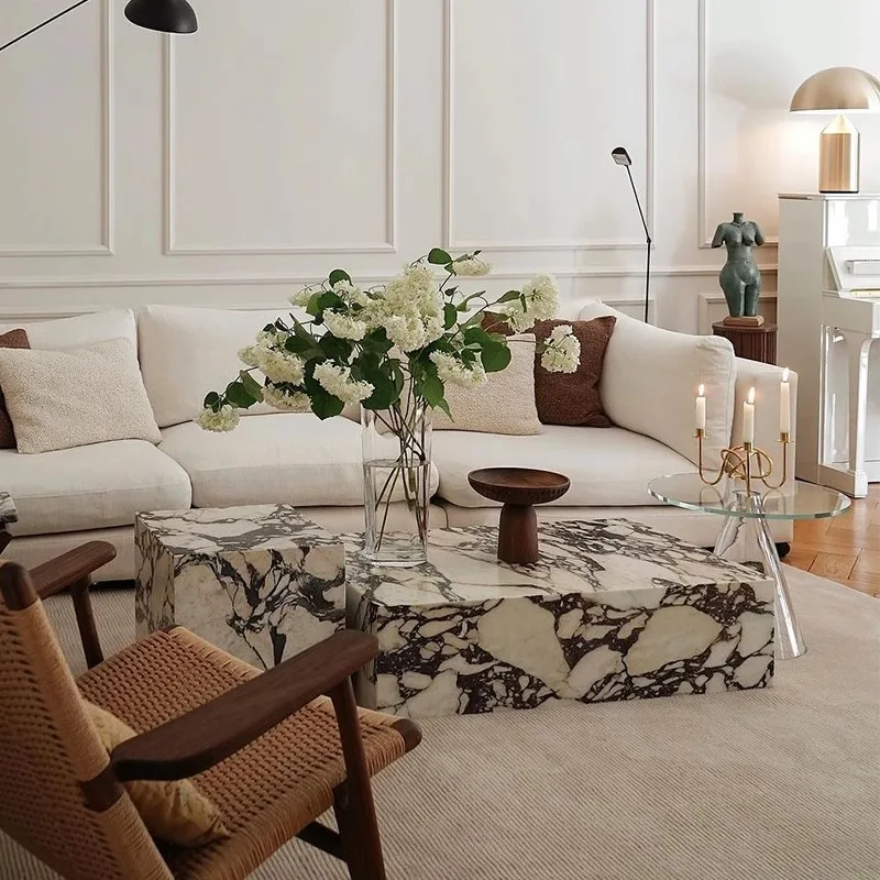 

European Quality Coffee Tables Set Decoration White Vintage Coffee Tables Japanese Low Nordic Mesa Centro Living Room Furniture