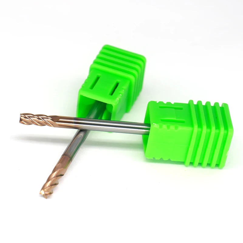 HRC55 Fresa de acero de carburo de 4 flautas Herramientas de fresado de aleación de metal duro Fresa de extremo CNC plana para acero