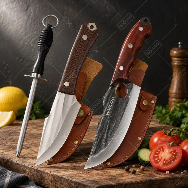 WXCOO Kitchen Knife Stainless Steel Handmade Forged Boning Knife Meat Cutting BBQ Fruit Vegetable Slicing Household