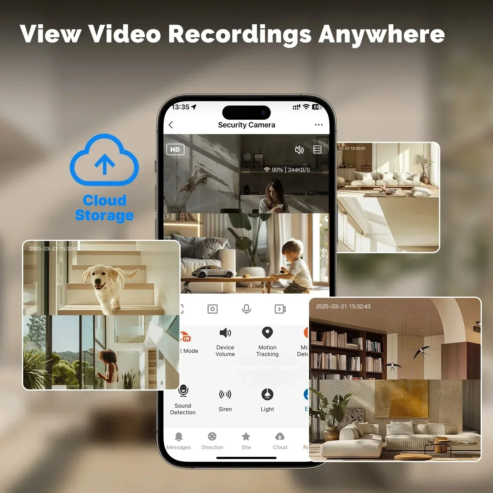 WiFi Indoor Smart Camera 8MP 2 Screen 2 Lens Color Night Vision Cameras Motion Detection Baby Monitor Two-Way Audio Pet CCTV Cam