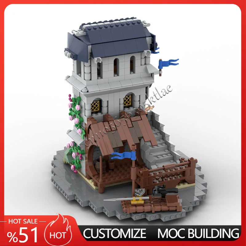 

887 шт. индивидуальный MOC-31120 средневековый замок Черный Сокол Озеро Подъемник Модель сборки DIY Блоки Кирпичи Сборка Игрушка Праздничные подарки