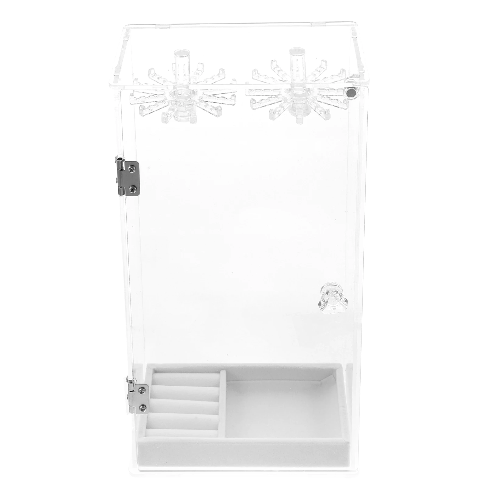 

Rotating Jewelry 12 Hooks Acrylic Necklace Holder Display Stand Clear Necklace Display Holder Dustproof Organizer Storage Rack