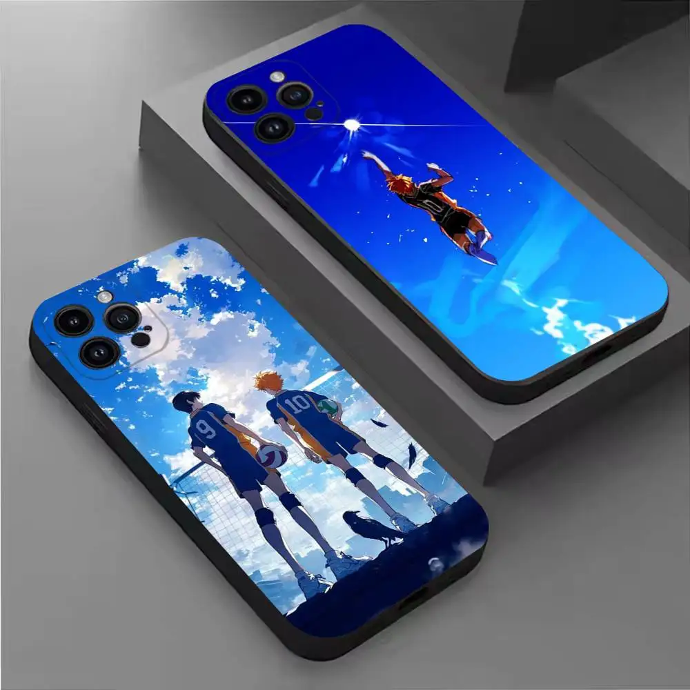 

Anime H-Haikyuu Karasuno Phone Case For iPhone 17,16,15,14,13,12,11 Plus,Pro Max,XS,X,XR,SE,Mini,8,7,Soft Silicone Black Cover