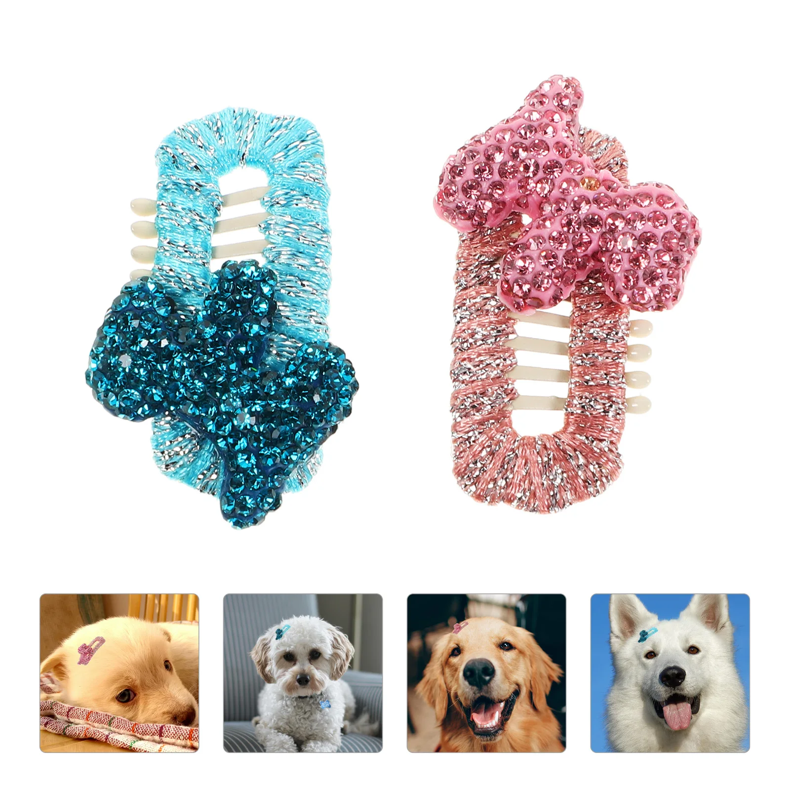 

2Pcs Pet Hair Clips Small Dogs Handmade Comfortable Hairpins Grooming Cute Puppy Hair Accessories Pet Cute Hairpins