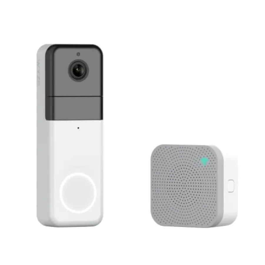 Wireless Video Doorbell Pro for home security, aluminum alloy body, matte black, 1440 HD video with 1:1 head-to-toe view, night