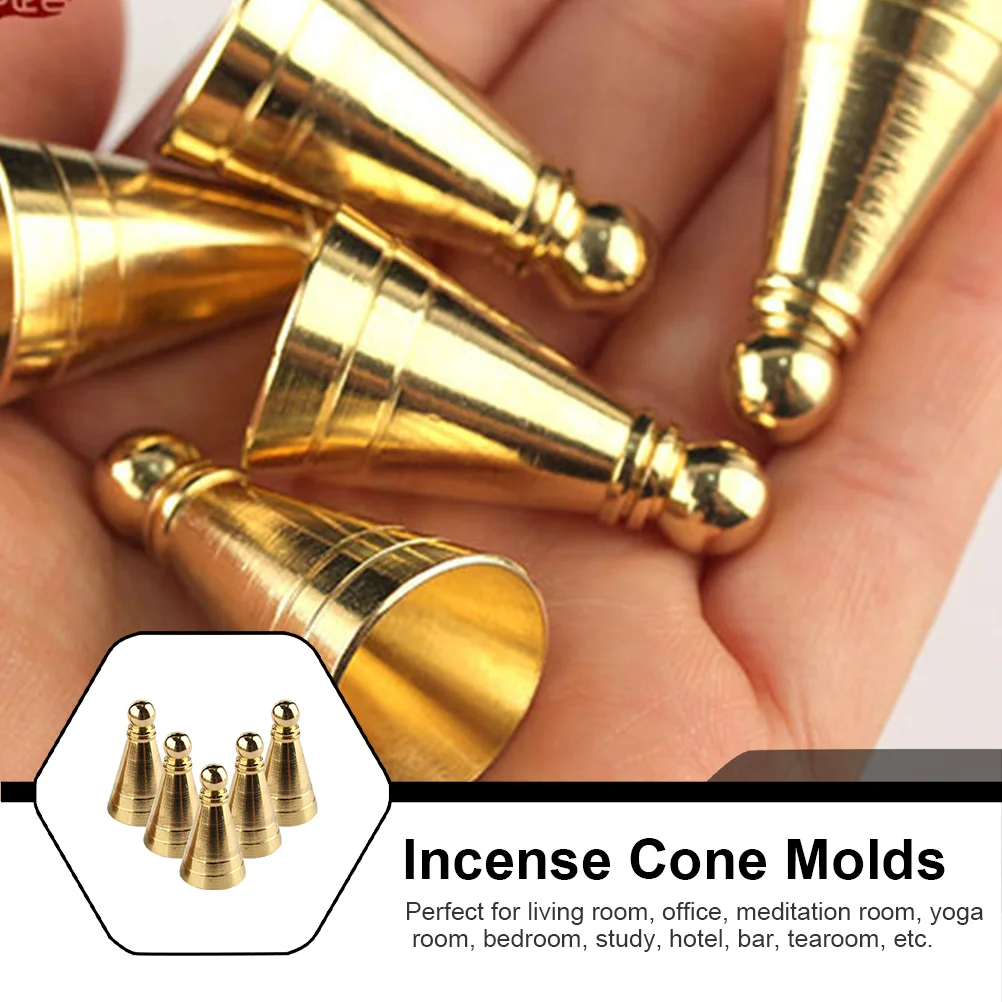 5 Pcs Incense Holder Taxiang Mold Kit Burner Cone Making Molds Agarwood DIY Press Golden Tools