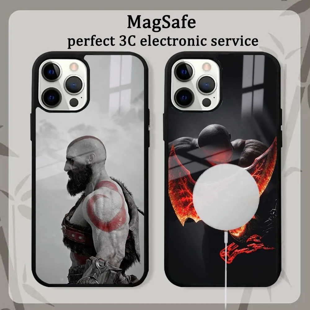 God Of War Phone Case For IPhone16 15 14 13 12 11 Pro Max Plus Mini Mirror Magnetic Cover