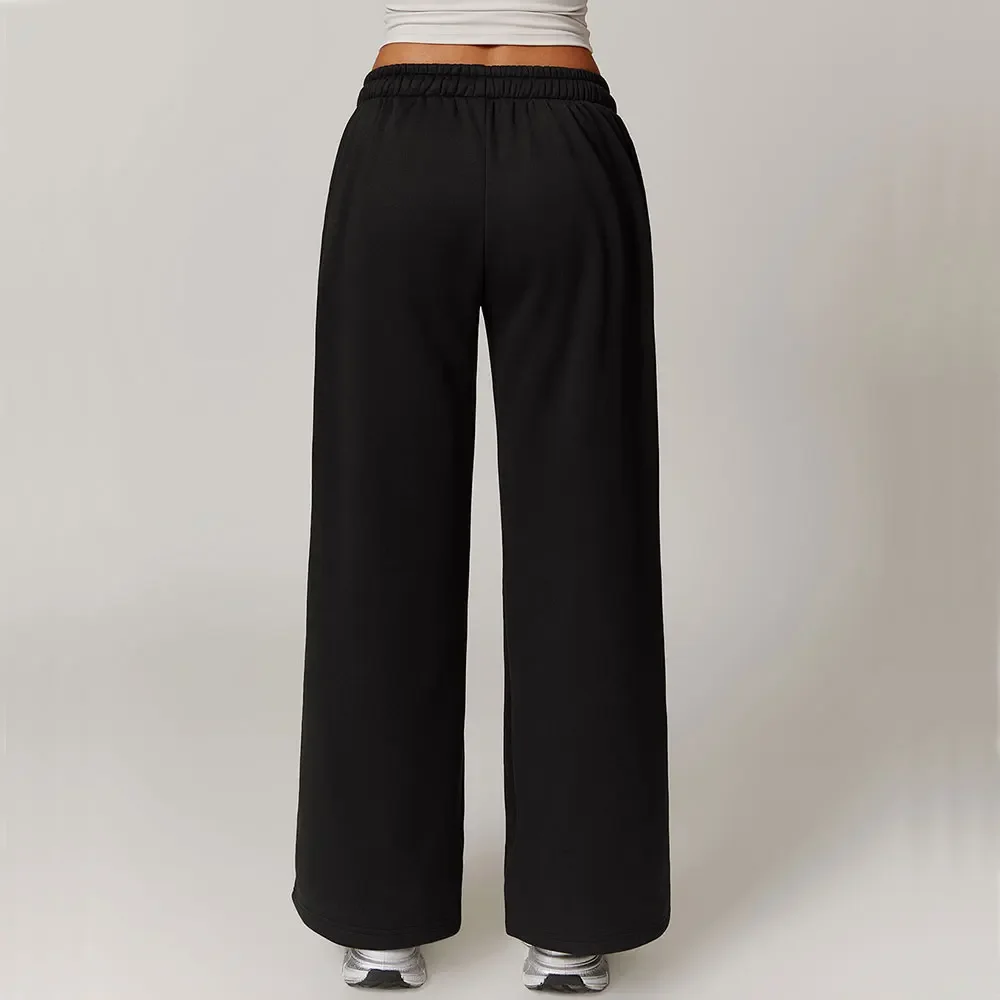 Winter Fluffy Loose Sports Sweatpants for Women Straight Leg Pants Warm Casual Pants New Sports Pants for Women
