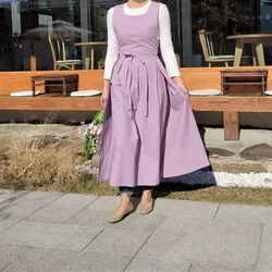 Women Strap Apron with Pocket Gown Hairdresser Restaurant Hero Chef Apron Florist Overalls Dress Cook Pinafore Kitchen Accessory