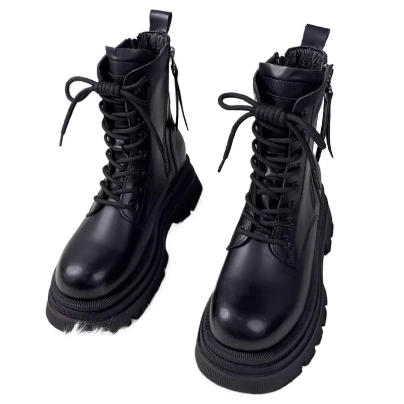 Bottes modernes de luxe légères pour femmes, édition coréenne rétro, semelles épaisses, hautes, Double fermeture éclair, courtes à la mode, printemps automne