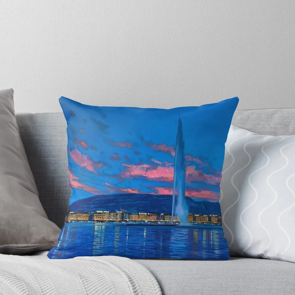 Geneva Sunrise | Throw Pillow Pillowcases Bed Cushions christmas cushions covers pillow