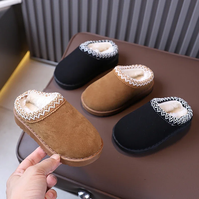 2026 Winter Kid Snow Boots New Design Toddler Fur Slippers Classic Ultra Mini Girls Boy Baby Low-top Warm Shoes 25-34