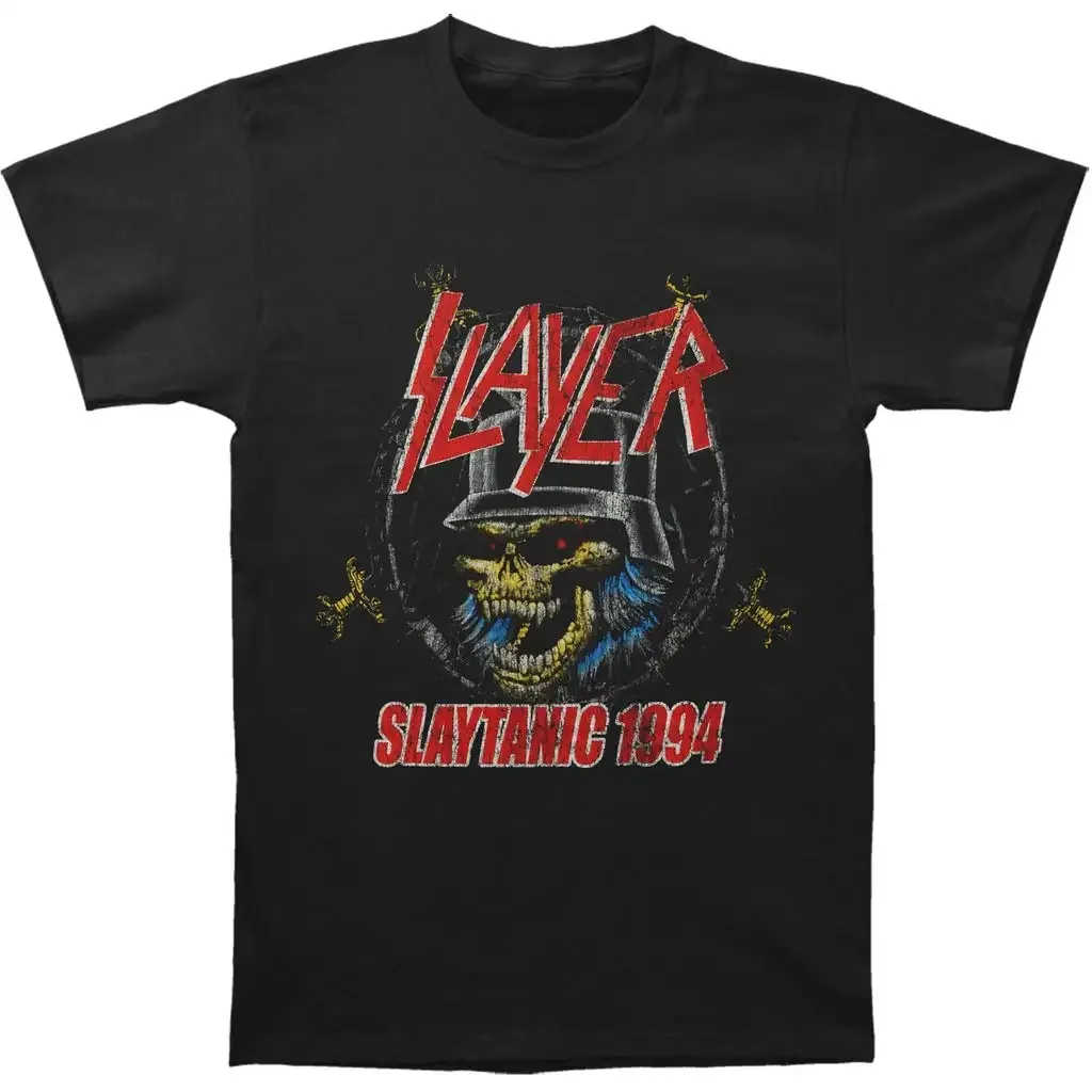 تي شيرت Slayer Slaytanic 1994 مطبوع عليه جرافيك للرجال والنساء فضفاض بأكمام قصيرة لملابس غير رسمية ملابس الشارع العصرية من القطن الناعم #1