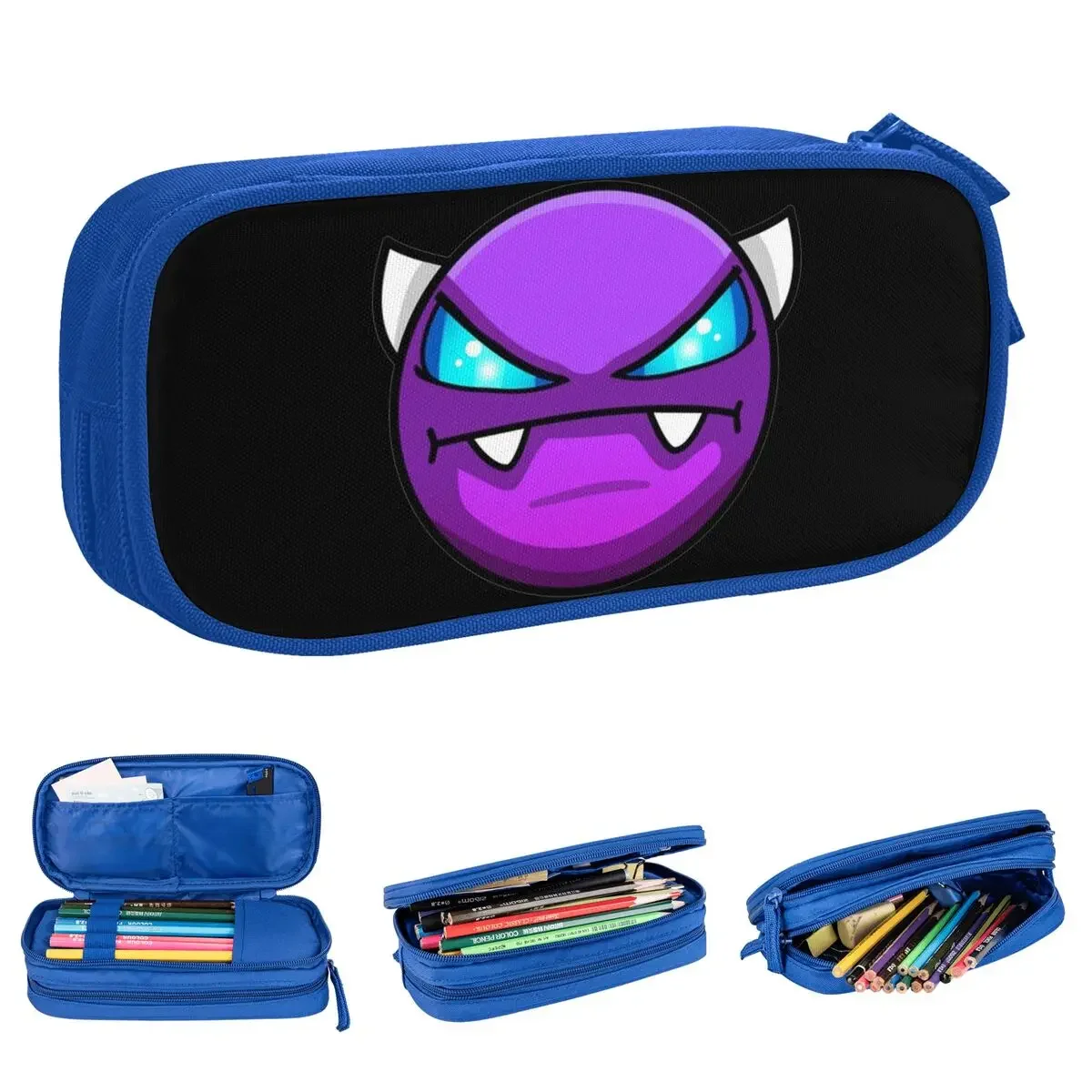 

Geometry Game Dash Pencil Cases Cute Easy Demon Pen Box Bags for Student Big Capacity School Supplies Cosmetic Pencil Box